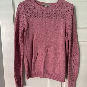 LOFT Textured Knit Pink Sweater
